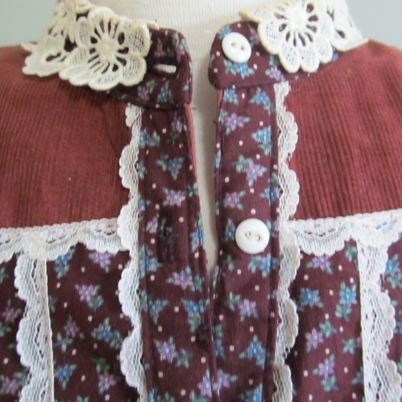 GUNNE SAX Jessica McClintock Cottagecore Prairie Midi Dress Buttons Front Sz M? - Picture 9 of 16
